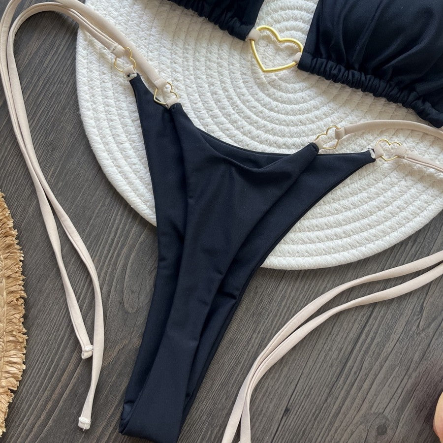 Para Praia 6 Colors Solid Brazilian Bikini Micro Swimwear T-back Swimsuit Women Sexy Biquini 2025 Thong Bikini Set Bathing Suit