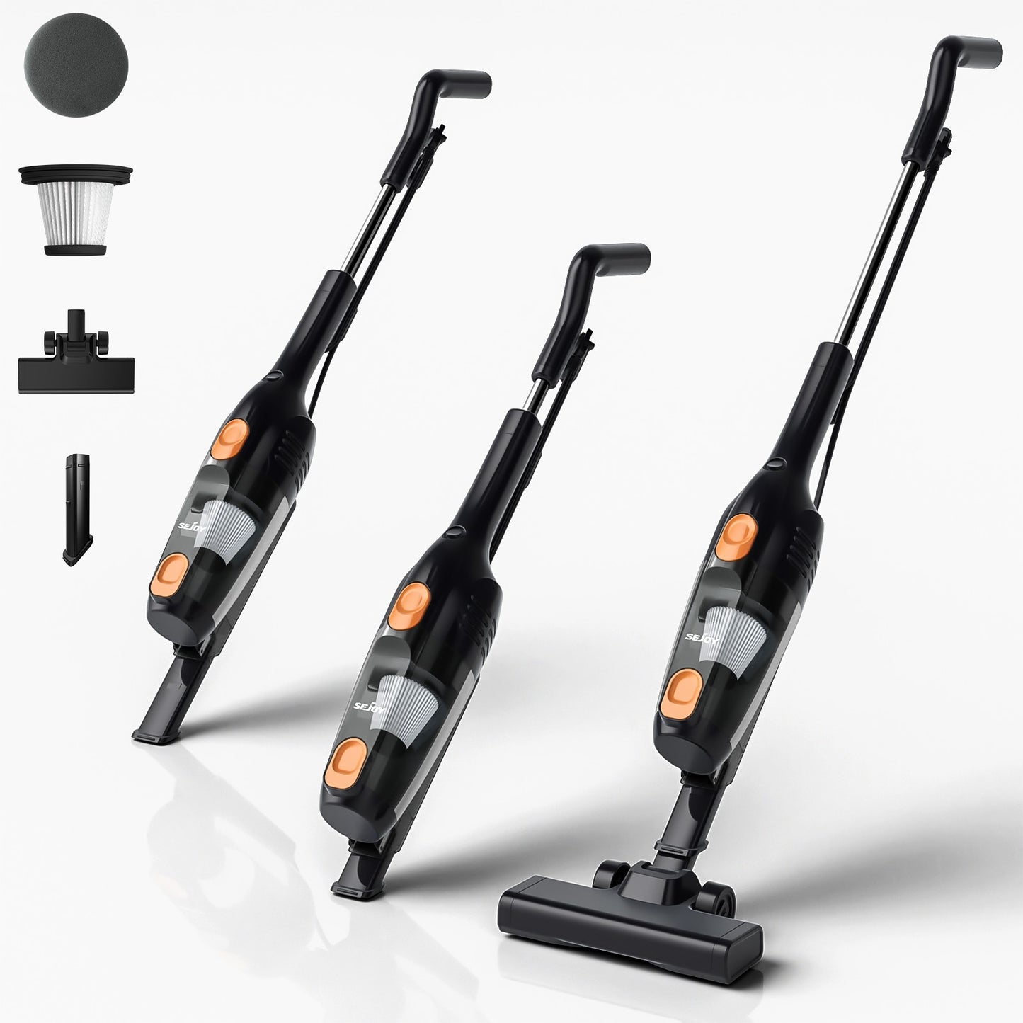 Sejoy 110/220v Corded Vacuum Cleaners 15Kpa Powerful Suction 600W Motor Stick Handheld Vacuum Cleaner for Home Pet Hair Carpet