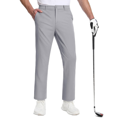 TACVASEN Golf Pants Men Stretch Lightweight Quick Dry Work Pants Waterproof Flat Front Dress Pants with 5 Pockets 30"/32"/34";;VERDADEIRO;;"Dark Grey,40W-32L