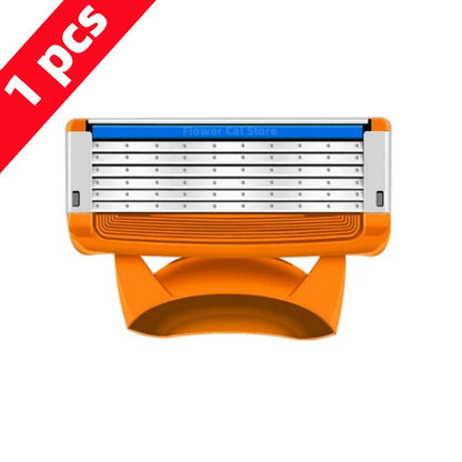 Old-fashioned Genuine Fusion Razor for Men Face Hair Shaving Removal Safety Manul Shaver Replacement Razor Blades Cassettes