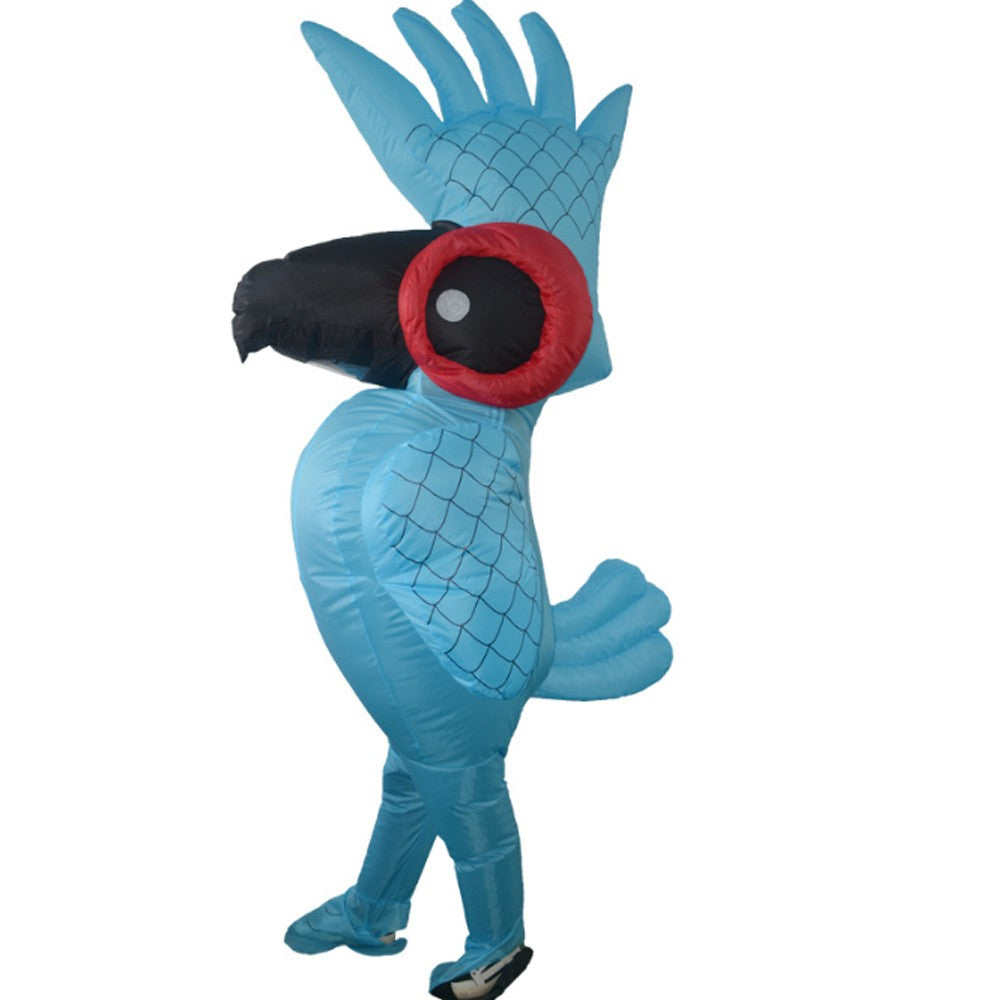 Adult Blue Parrot Inflatable Costume for Halloween Roleplay Terror Party Holiday Themed Cosplay Costume No Battery