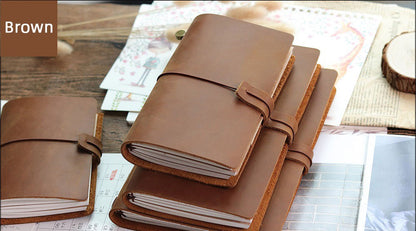 100% Genuine Leather Journal Refillable Travel Notebook Retro DIY Handmade Diary Sketchbook School Office Gift Customized