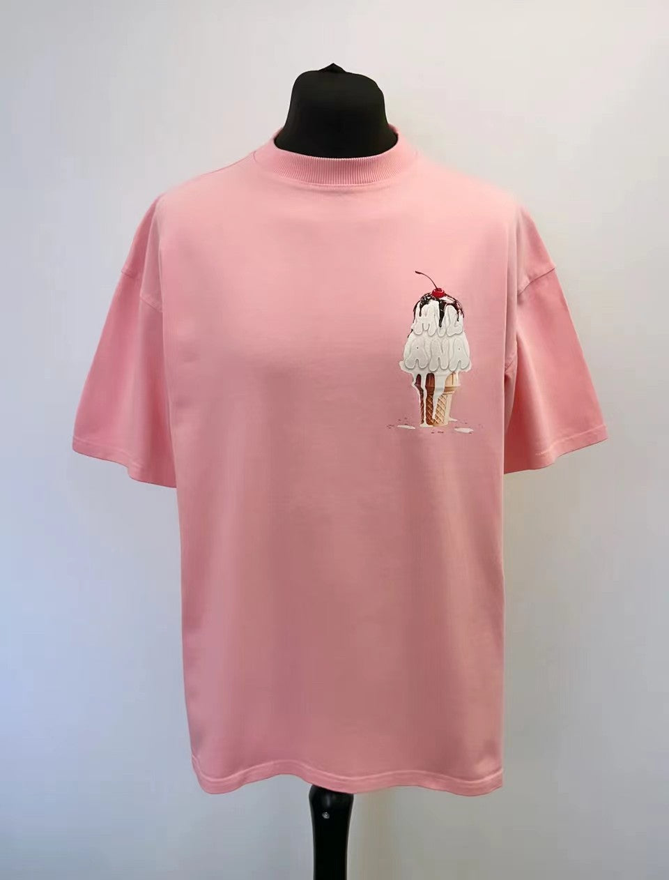 2025 summer new Harajuku street style ice cream print short sleeve cotton T-shirt men Y2k top Gothic style loose couple shirt