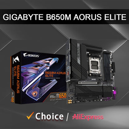 Placa-mãe GIGABYTE B650M AORUS ELITE Micro-ATX AMD B650 DDR5 M.2 192G para processadores AMD Ryzen séries 7000/8000/9000 Socket AM5