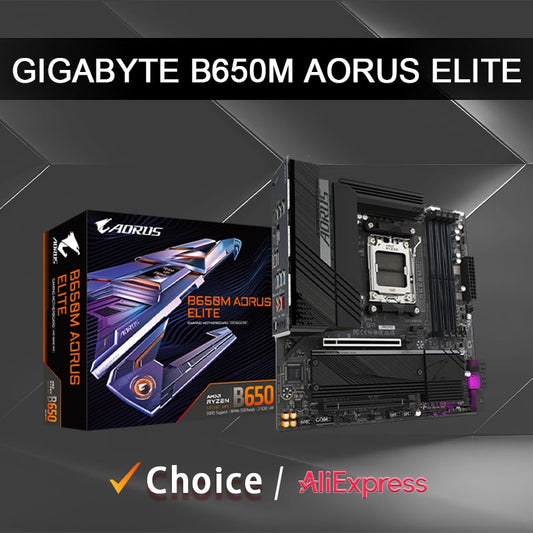 Placa-mãe GIGABYTE B650M AORUS ELITE Micro-ATX AMD B650 DDR5 M.2 192G para processadores AMD Ryzen séries 7000/8000/9000 Socket AM5
