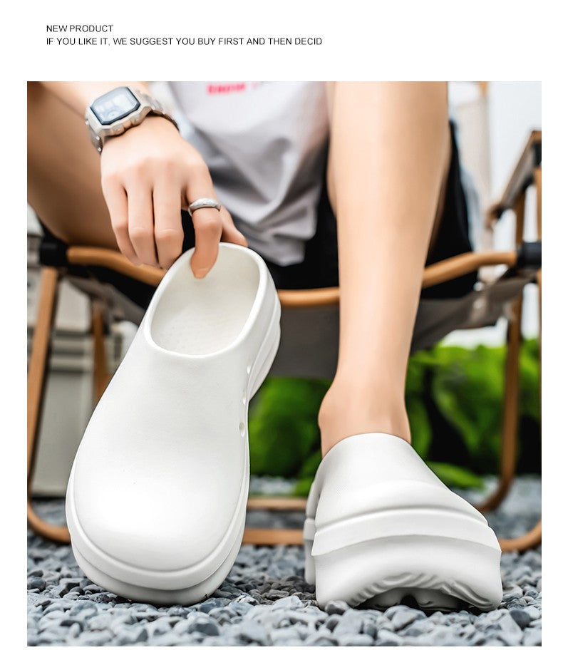 2025 Men Women Chef Shoes Non-slip Waterproof Oil-proof Shoes Comfortable Workers Slippers Outdoor Fishing Shoes EVA