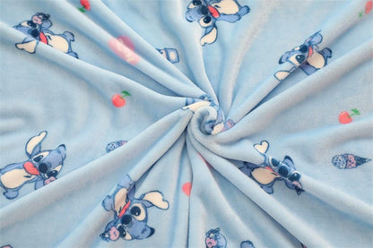 Manta Fofa do Stitch, Manta Quente de Flanela, Fronha com Estampa Estilo Japonês, Colcha para Quarto, Sofá, Cama de Menina