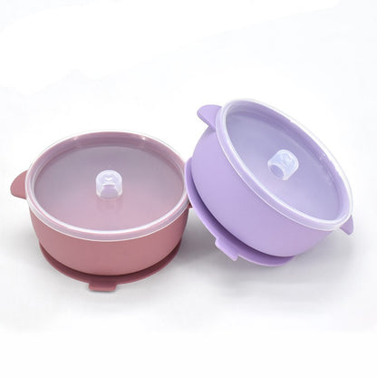 400ML Baby Silicone Bowl With Lid Children's Feeding Tableware Set Kids Waterproof Suction Bowl Dishes Kitchenware Baby Stuff
