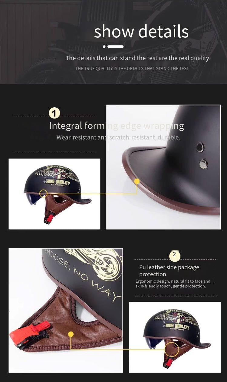 Certificação 3C da China, capacete de motocicleta novo, capacete coquinho retrô personalizado para homens e mulheres, leve, respirável, meio capacete.