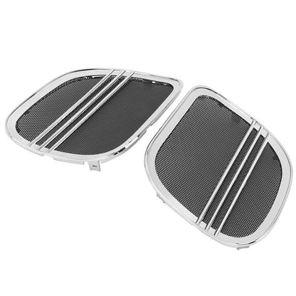 Grelhas da Tampa do Alto-Falante da Motocicleta Malha de Acabamento Tri-Line Preta Para Harley Touring Road Glide Limited FLTRK Special FLTRXS 2015-UP