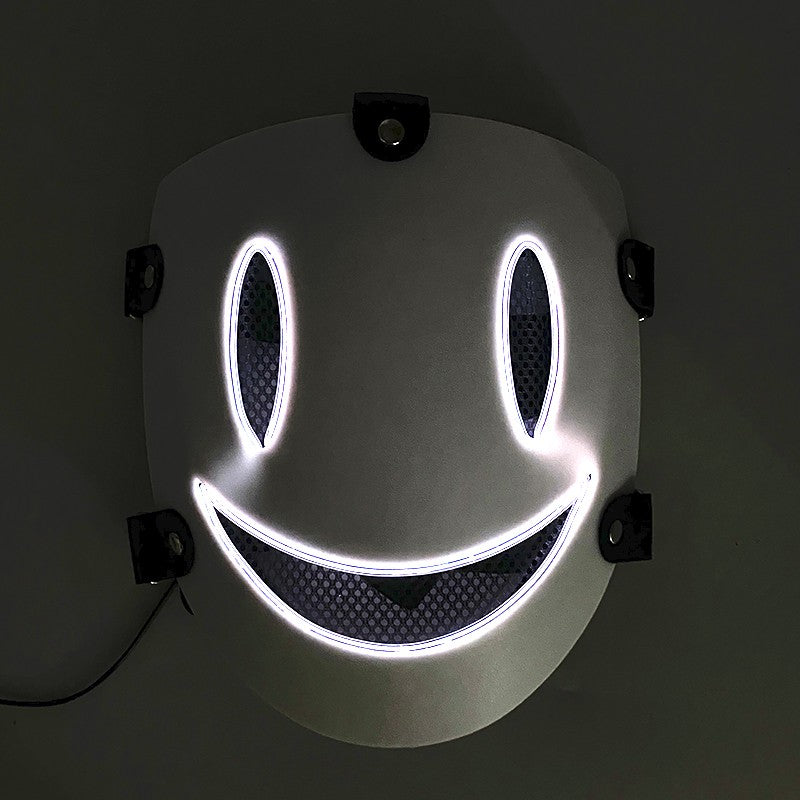 Anime High Rise Invasion Sniper LED Light up Mask Japanese Killer Japanese White Masks Carnival  Halloween Party Costume Props