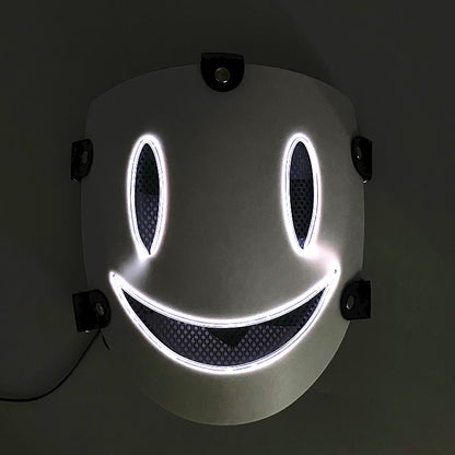 Anime High Rise Invasion Sniper LED Light up Mask Japanese Killer Japanese White Masks Carnival  Halloween Party Costume Props