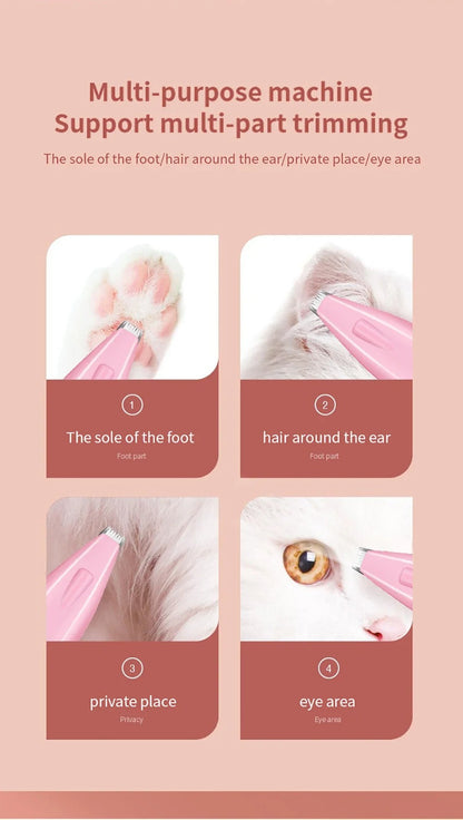 Máquina de Tosa Elétrica Profissional para Cães Aparador de Pelos de Patas para Animais de Estimação Tesoura de Tosar Gatos Aparador de Pelos de Bumbum e Orelhas