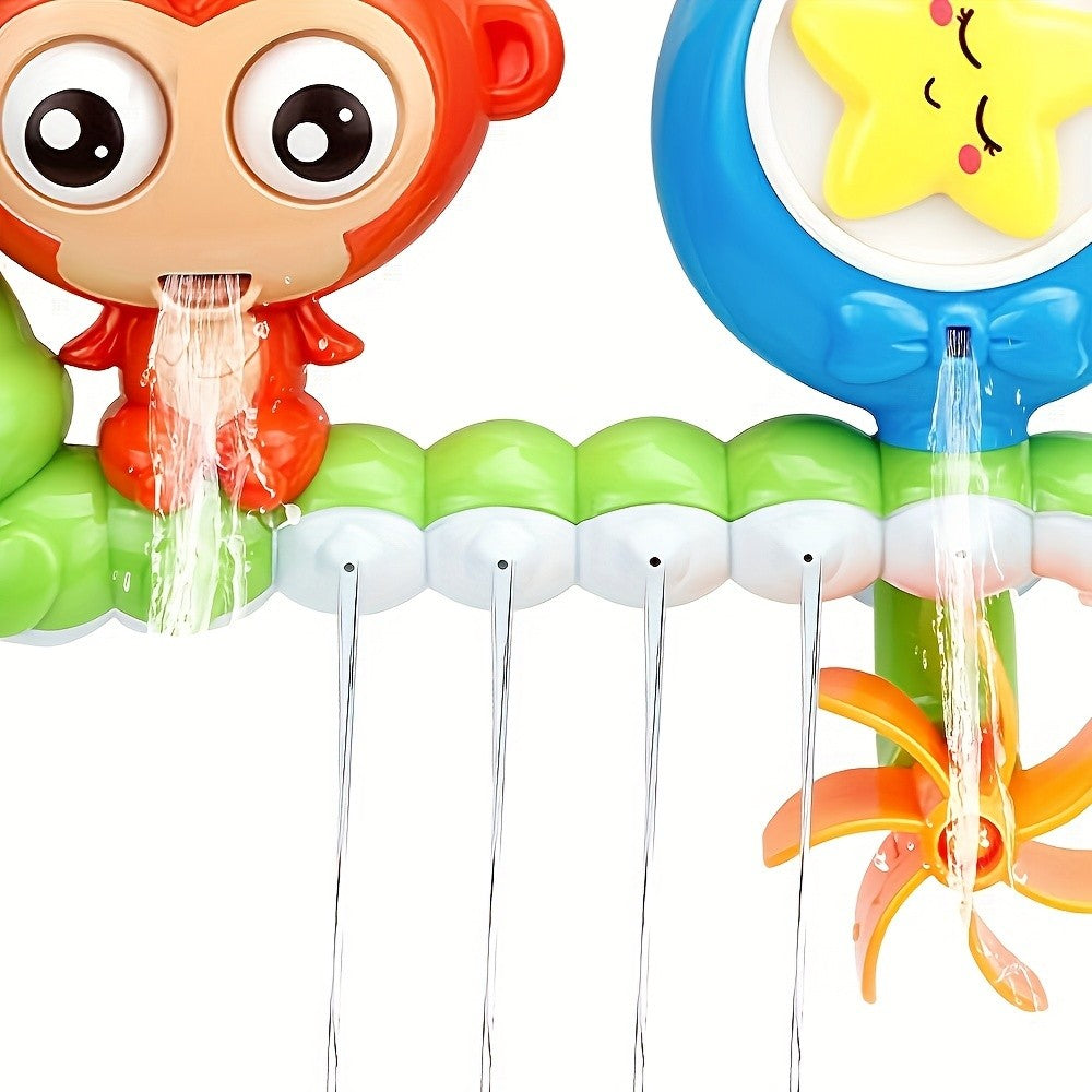 Toddlers Bath Toy, Monkey Caterpillar Preschool New Born Baby Bathtub Water Toys, Durable Interactive Multicolored Infant Toy