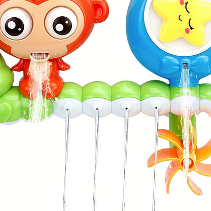 Toddlers Bath Toy, Monkey Caterpillar Preschool New Born Baby Bathtub Water Toys, Durable Interactive Multicolored Infant Toy