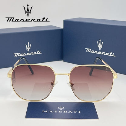 Óculos de Sol MASERATI Quadrados Estilosos Polarizados para Dirigir, Viajar, Masculinos e Femininos, UV400 Visão Nítida