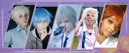 Short Roleplay Wig Fluffy Straight Synthetic Fiber Anime Wig Unisex Halloween Comic Convention Party Costume Wig