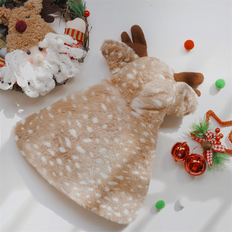 Fantasia de Natal para Cães e Gatos, Cosplay de Alce, Capa para Cachorros Pequenos, Roupa Fofa para Gatos