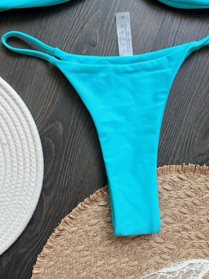 Para Praia 2025 Sexy Push Up Bikini Women Swimwear Metal Starfish Bandeau Thong Bikini Brazilian Swimsuit Female Bathing Suit