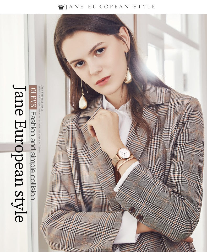 OLEVS Milanese Steel Band Quartz Women's Watch 5190