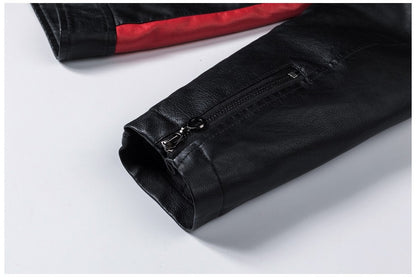 Men's Vintage Biker Leather Jacket Autumn Winter Retro Stand Collar Motorcycle PU Coat Warm Windproof Fashion Casual Jacket