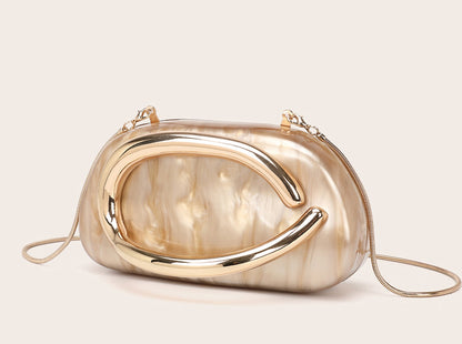 2025 Fashion Women Luxury Evening Banquet Clutch Bag Bride Metal Shoulder Wedding Purse Party Crossbody Day Closure Box Handbag