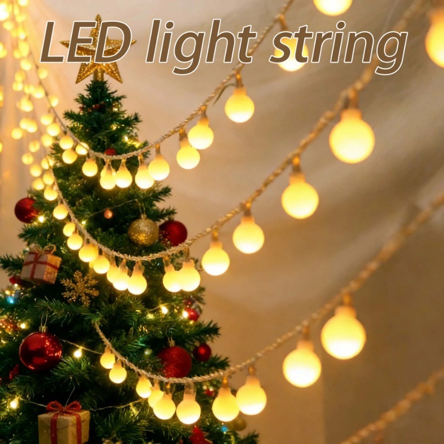 Outdoor Christmas LED String Lights - Waterproof Solar-Powered Decor - Perfect for Garden, Courtyard, Wedding & Terrace