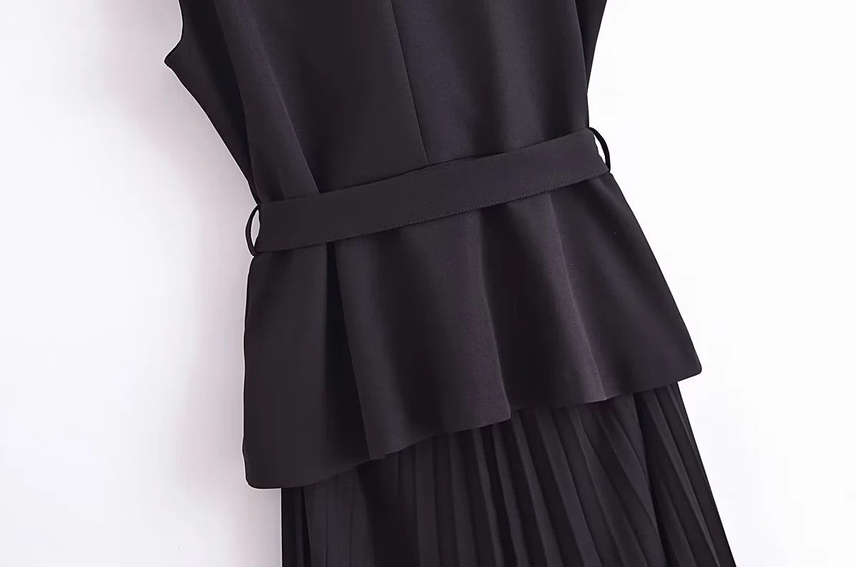 Corset Dress Women Pleated Vests Long Dresses for Women 2024 Sleeveless Office P