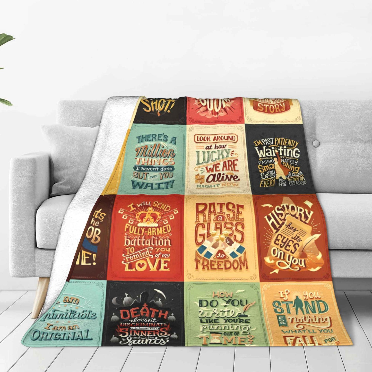 Hamiltons the Musical Flannel Blanket Winter  Warm Soft Throw Blanket for Girls Boys Home Decor Print Bedspread Sofa Bed Cover