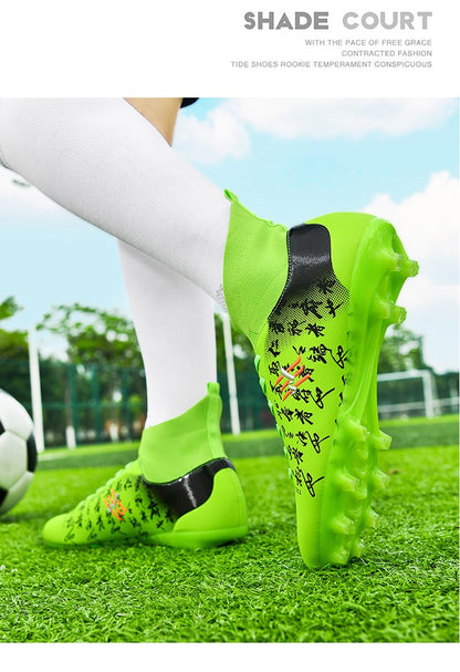 New Soccer Boots Men Football Shoes Cleats Professional Soccer Shoe High-Tops Non-Slip Spikes for Big Boys Wide Training Sneaker