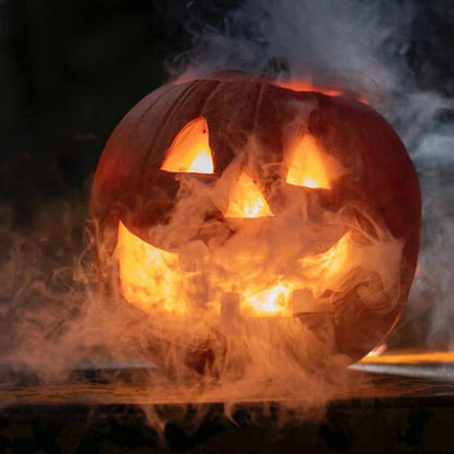 Ultrasonic Mist Maker Fogger Halloween Atomizer LED Pumpkin Light Water Fountain Pond Fog Machine for Halloween Party Decoration
