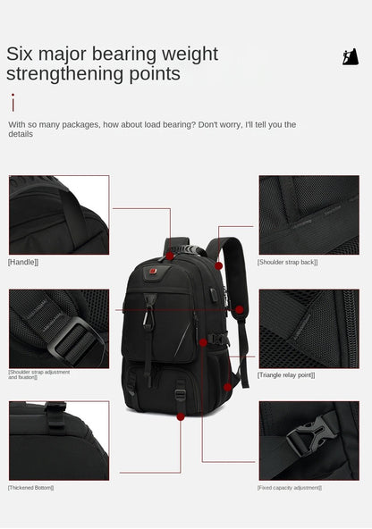 Mochila Masculina Unisex 50/60/80L Externa USB de Grande Capacidade para Viagem Mochila Esportiva para Trekking, Caminhada, Acampamento