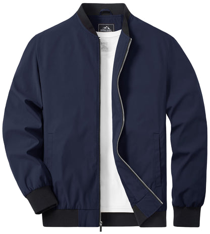 TACVASEN Lightweight Spring Windbreaker Mens Bomber Jackets Outdoor Basketball Jakcets Sportswear Coats With Pocket Casual Tops
