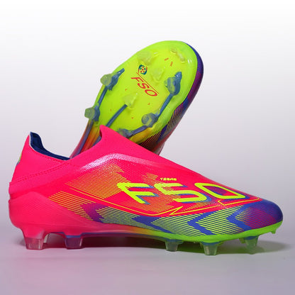 No-lace Mens Soccer Shoes Non-Slip Turf Soccer Cleats for Youth Without-Lace TF/FG Training Football Boots Chuteira Campo 39-45