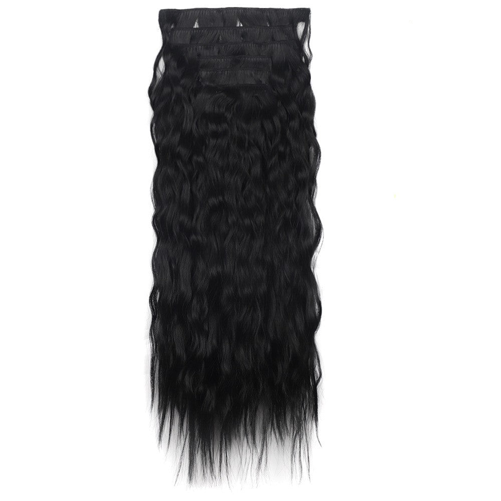 Wig clip hair extensions Cabelo comprido liso extensões de fibra química sintética invisível Conjunto de seis peças de 16 grampos de cabelo