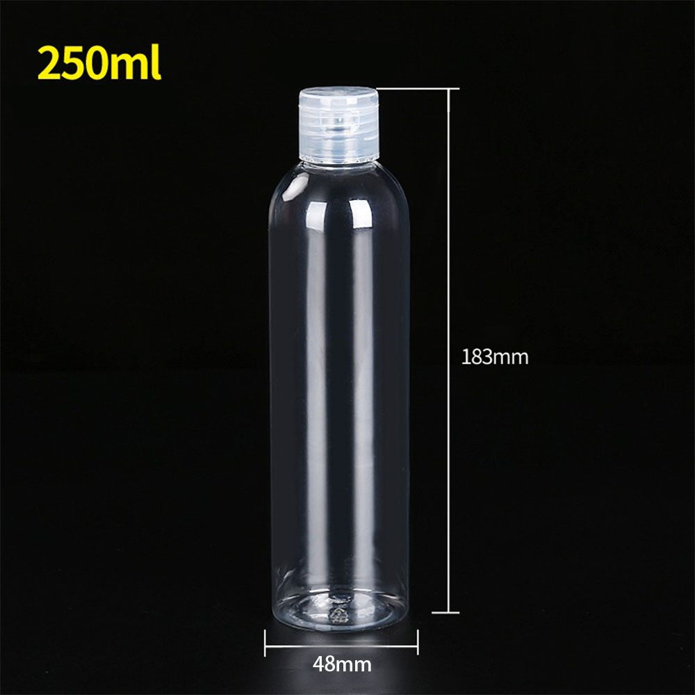 Travel Bottles 15ml 30ml 50ml 100ml 150ml 200ml 250ml 500ml Lotion Bottle Clear Plastic PET Vial Flip Top Cosmetic Container