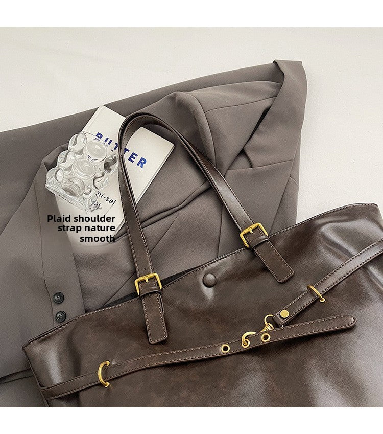 Retro Big PU Leather Shoulder Bag for Women 2025 Winter Trend New Y2K Fashion Handbags Females Travel Luxury Tote Bag  bolsas