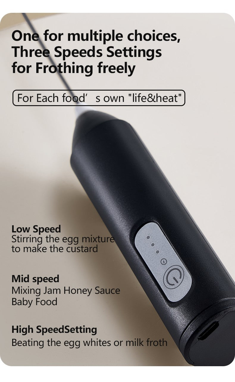 Espumadores de Leite Sem Fio Recarregável USB Elétrico 3 Velocidades Mini Liquidificador Portátil Batedor de Café para Ferramentas de Cozinha