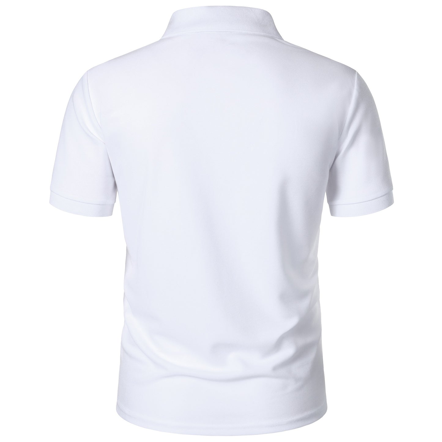 Men's solid color short-sleeved button-down lapel T-shirt casual top