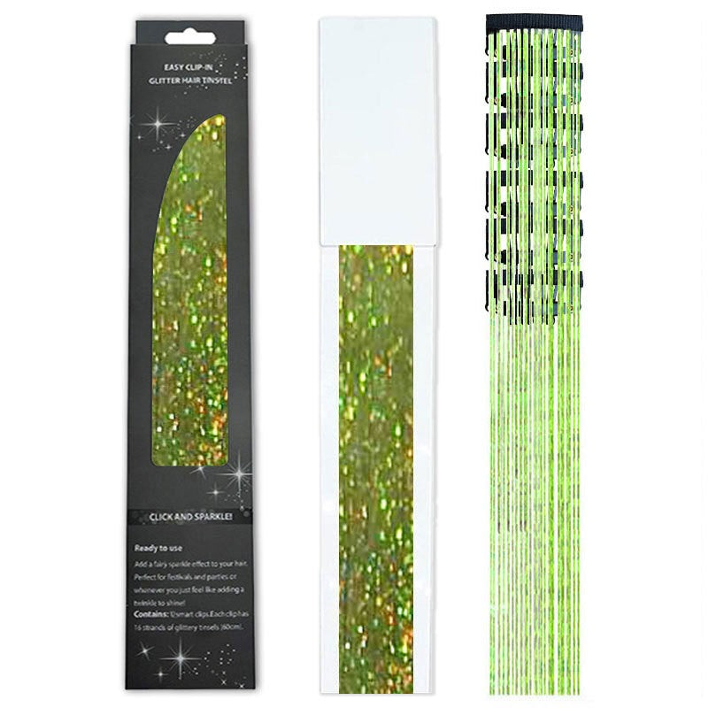 6/12 peças de tic-tac de cabelo sintético, peça única, extensões de cabelo com brilho feminino, kit de enfeites de cabelo, peruca brilhante resistente ao calor