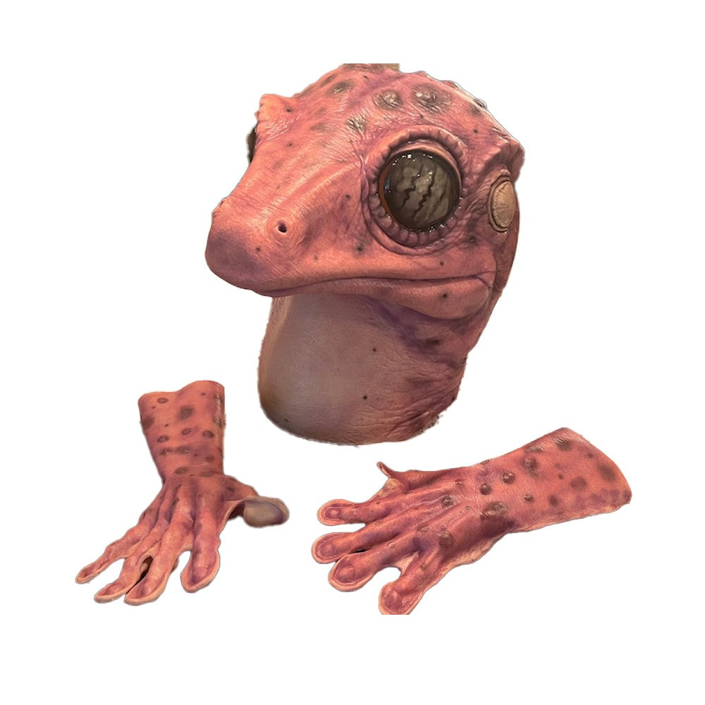 Animal Frog lizard Latex Mask Gloves Cosplay Funny Reptile Alien Latex Helmet Halloween Carnival Party Costume Props Gifts
