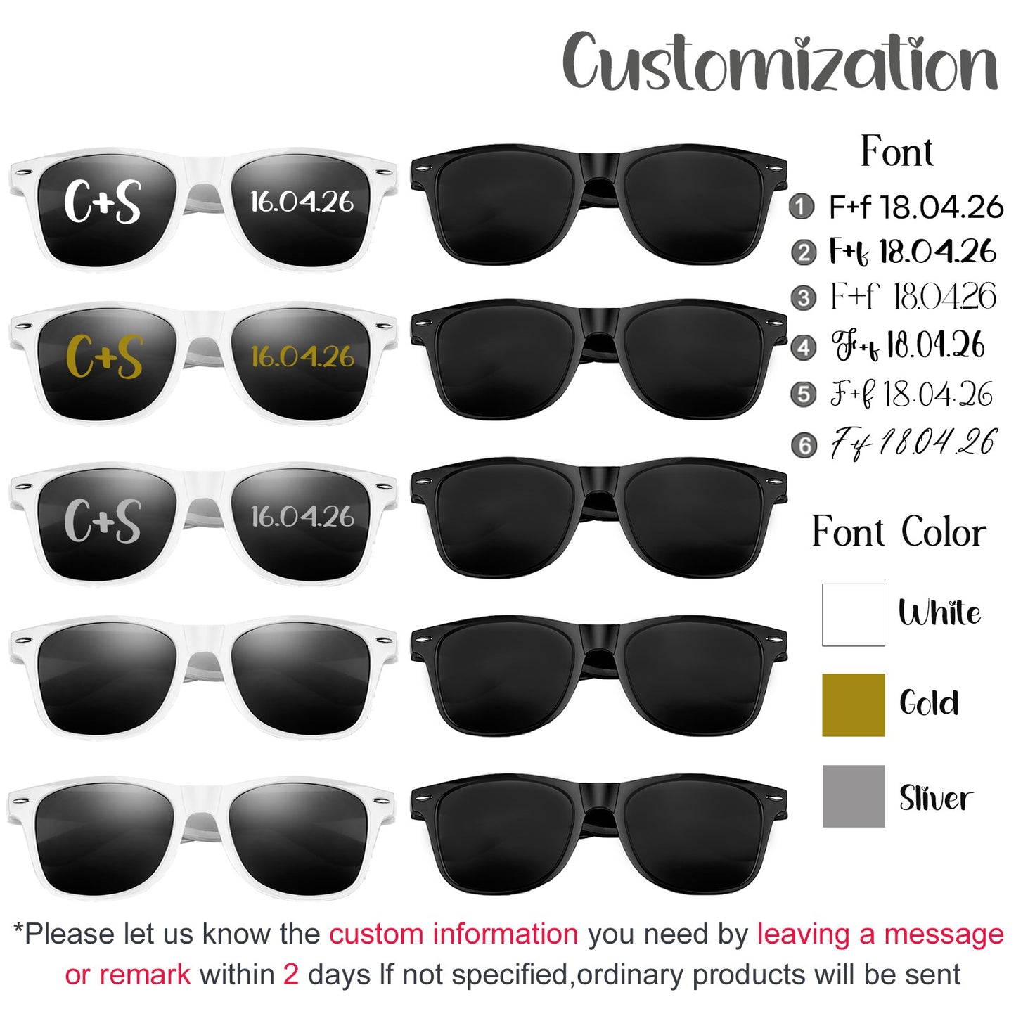 12-120Pcs Custom Wedding Sunglasses Personalised Heart Shaped Sunglasses Wedding Party Favors for Guest Date Initials Custom