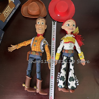Toy Story 4 Woody e Jessie Articulados com Falas Canto Macio Fofo Anime Figura Decoração Modelo Presente de Aniversário Brinquedos
