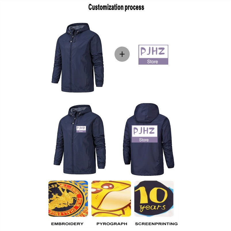 Outdoor Jacket Windproof Waterproof Breathable Thin Jackets Windbreaker Cycling Mountaineering Clothes Custom Logo Print