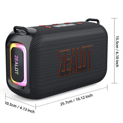 Caixa de som Bluetooth portátil 3D Zealot-S85 50W com diafragma duplo e alça à prova d'água IPX6 para ambientes externos