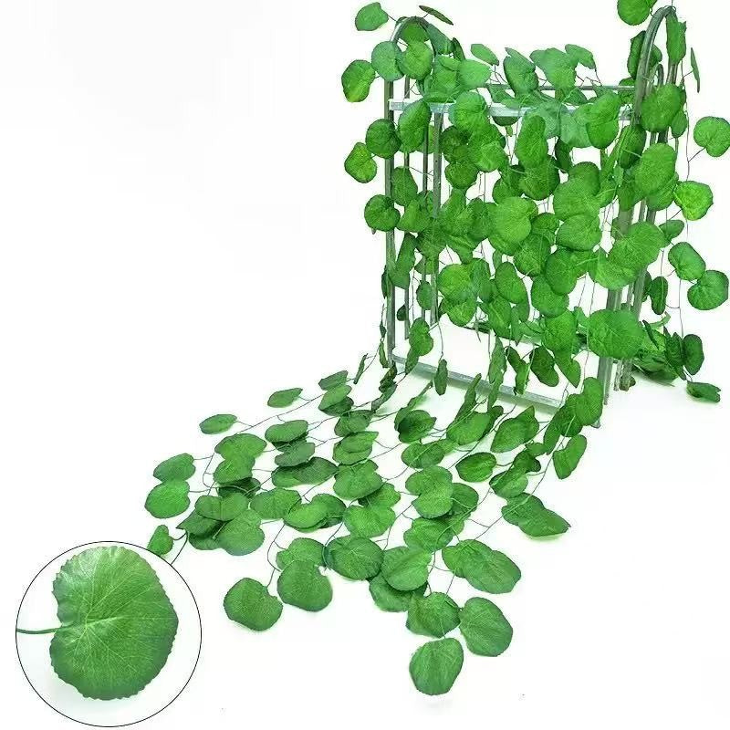 2.1M Green Ivy Leaf Hanging Vine Artificial Garland Silk Wall Plant Home Garden Decoration Wedding Party DIY Fake Wreath Leaves