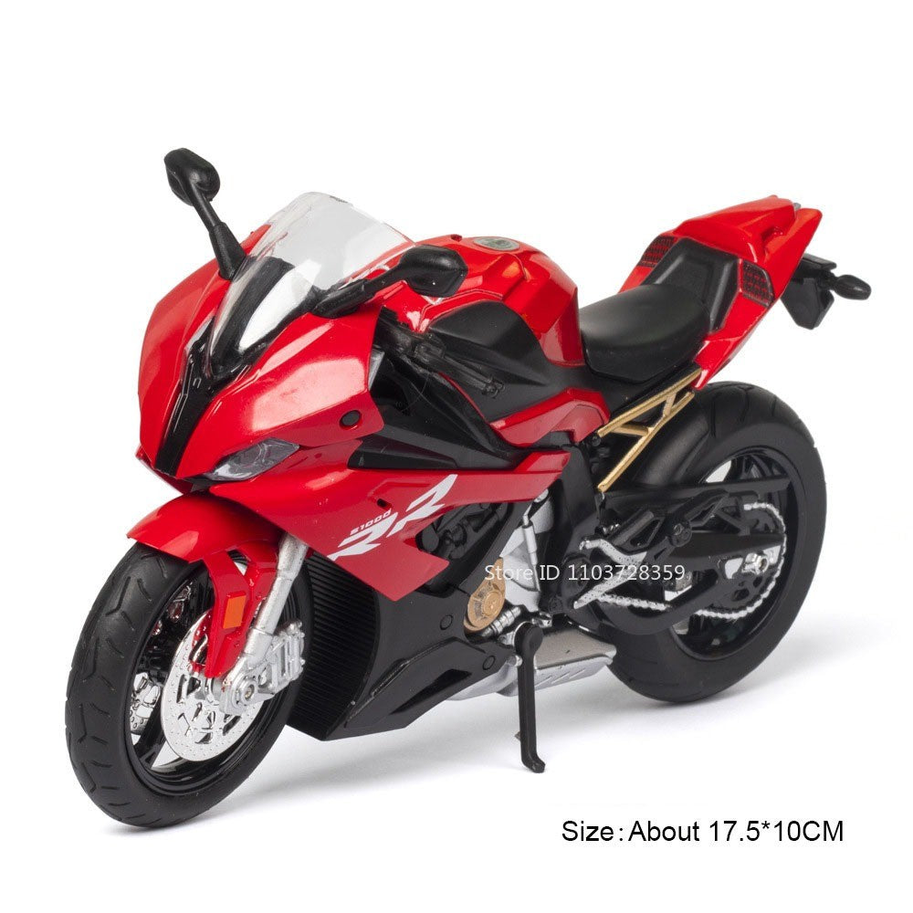 1:12 RRS1000 S1000RR Modelo de Brinquedo Motos de Liga Fundida Motocicletas Amortecimento Roda Dianteira Direcionável Pneus de Borracha Presente para Meninos