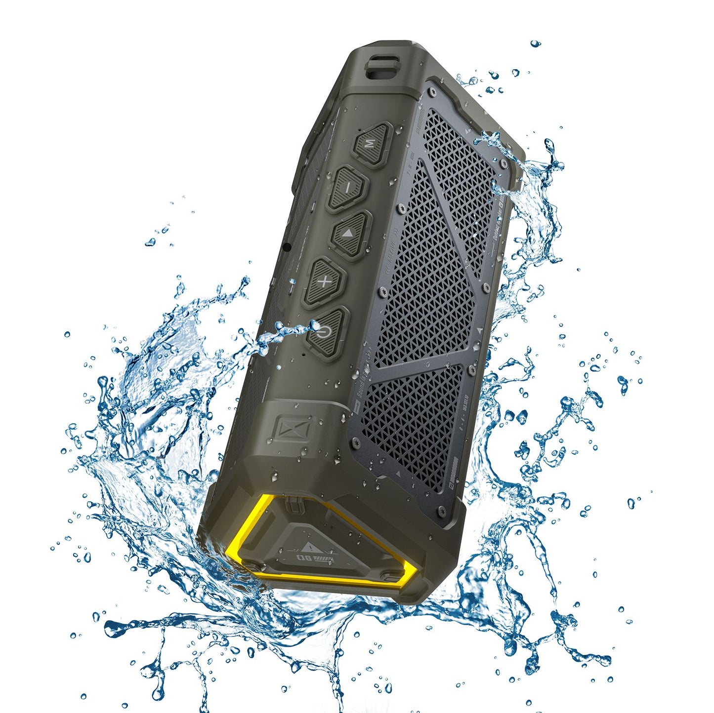 Caixa de Som Bluetooth Externa MLOVE P3, 40W de Potência de Saída Bluetooth 5.3, Som Estéreo IPX7 à Prova D'água, Cartão Micro SD, Luz RGB