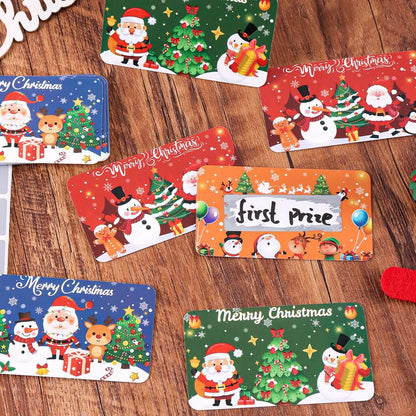 20/40pcs Christmas Scratch Off Cards Santa Claus Print Double-Sided DIY Blank Writable Gift Vouchers for Party Favors Xmas Decor