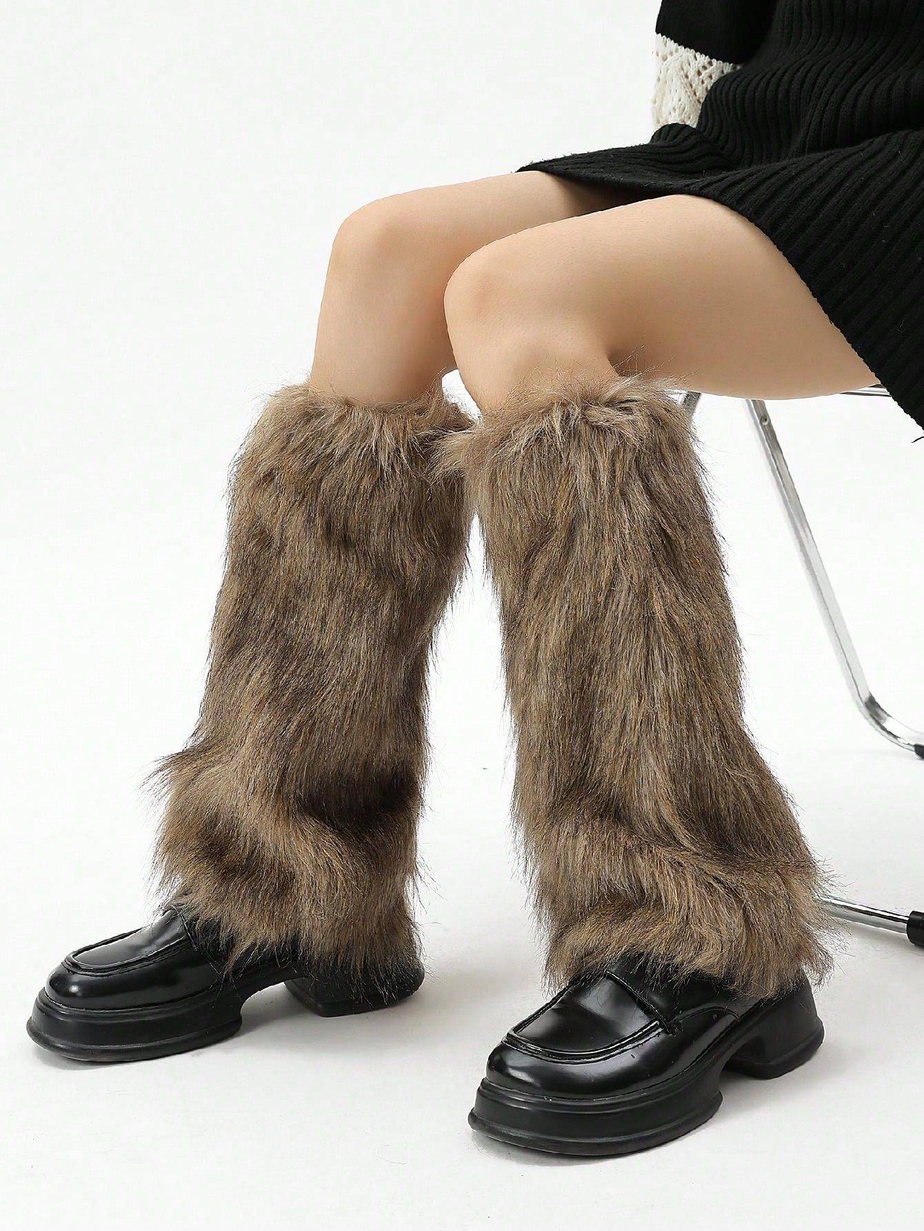 Costume Set Fox Tail Ears Gloves Artificial Fur Boot Covers Cosplay Halloween Prop Adult Women Men Unisex